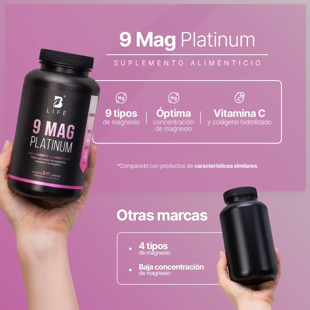 Mezcla de Magnesios | con Colágeno Hidrolizado y Vitamina C | 240 cápsulas
