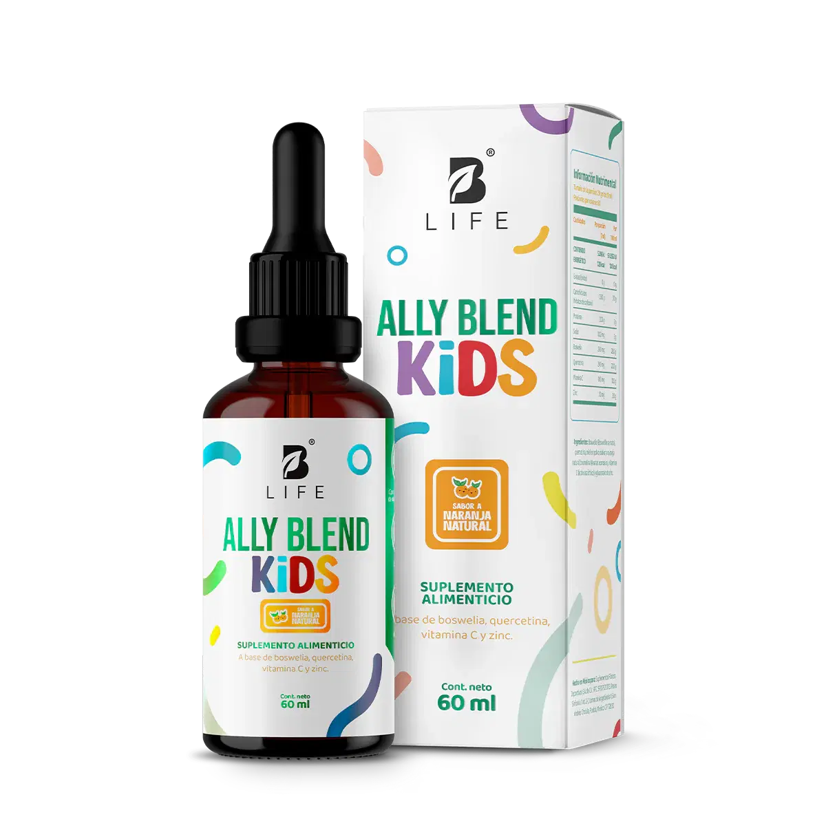 Mezcla de Boswelia y Quercetina en gotas | con Vitamina C y Zinc | para mayores de 3 años | 60 ml 