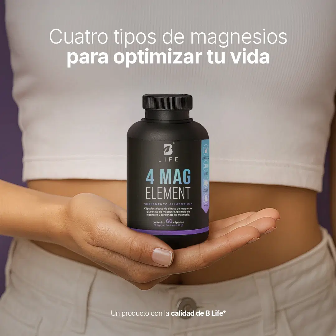 Mezcla de 4 tipos de Magnesio | 1400 mg por porción | 60 cápsulas