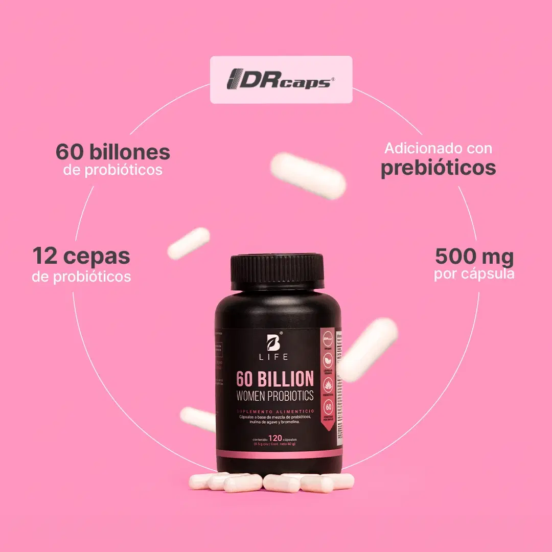 60 billones de Probióticos Para Mujer | con Bromelina e Inulina de Agave