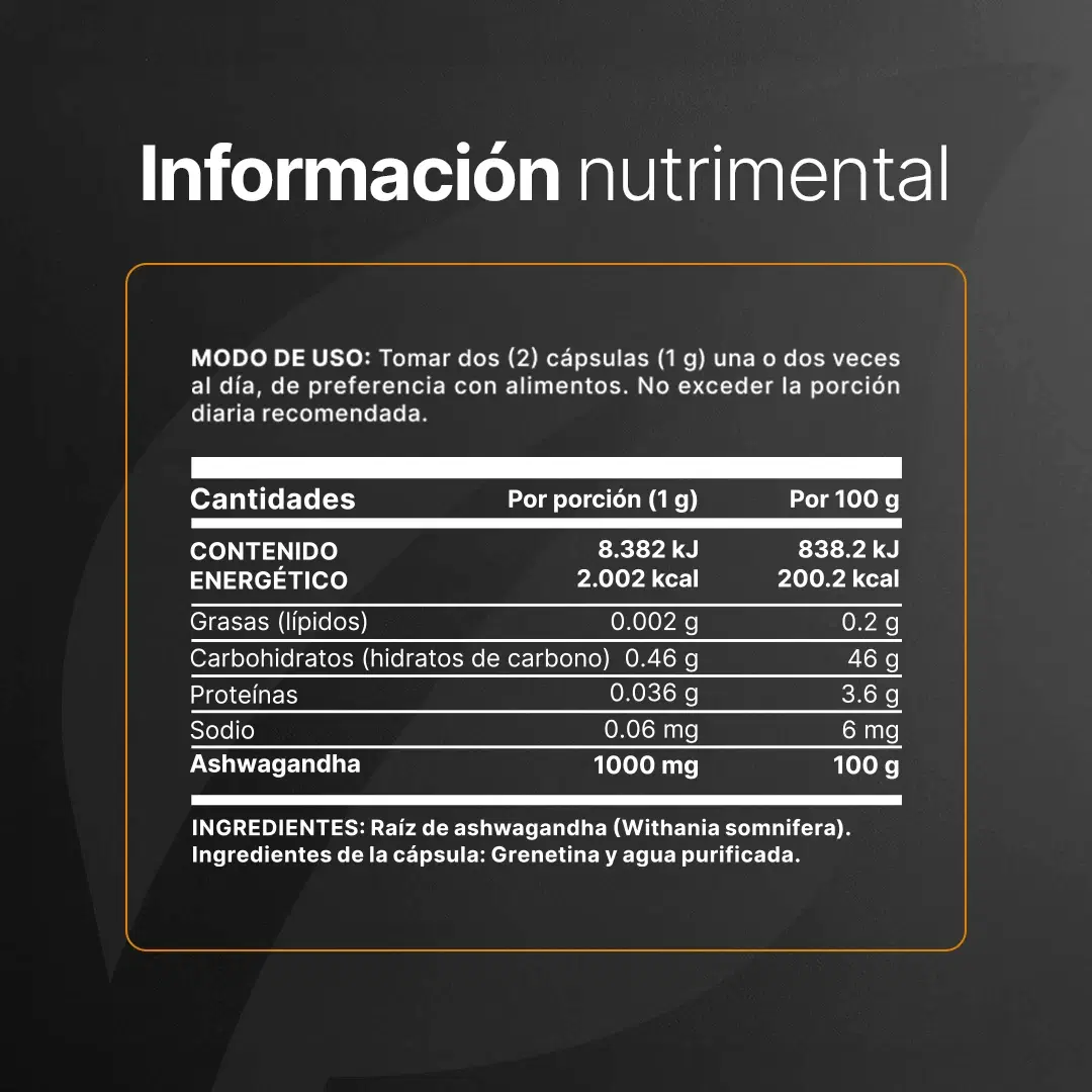 Ashwagandha | Adaptógeno Natural | 200 cápsulas