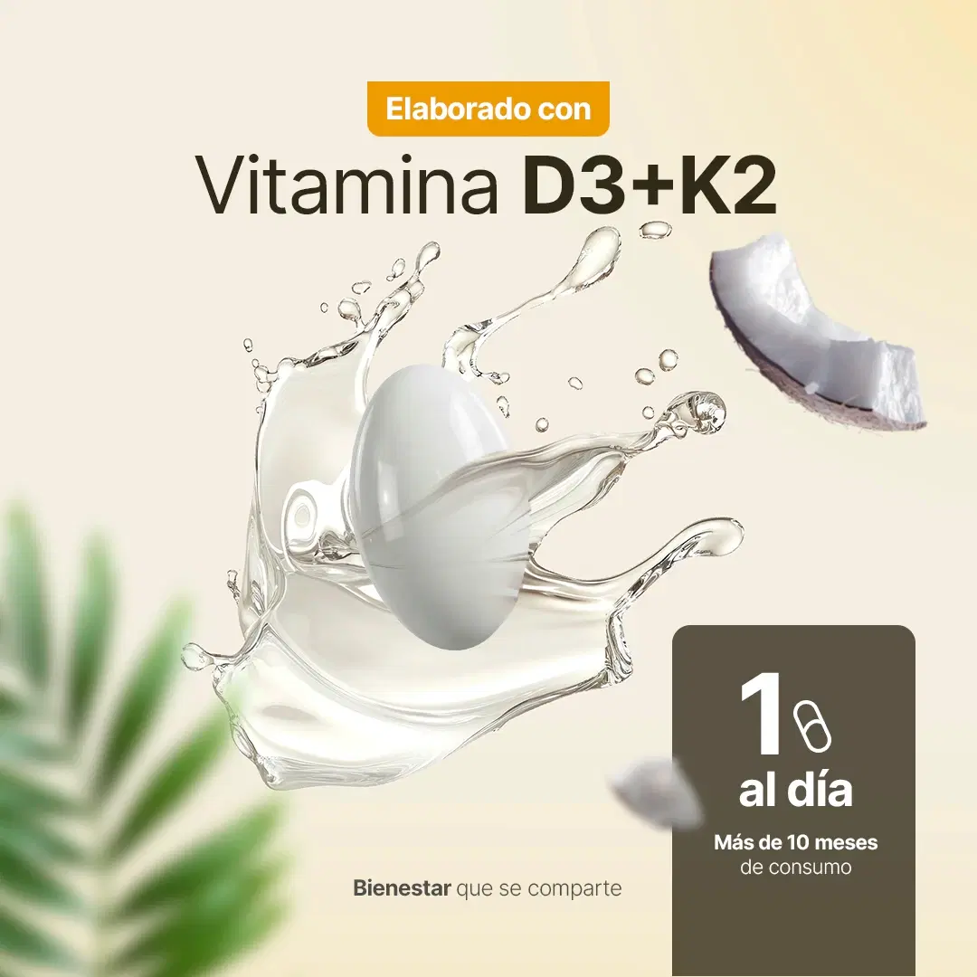 Vitamina D3 + K2 | con Aceite de Coco