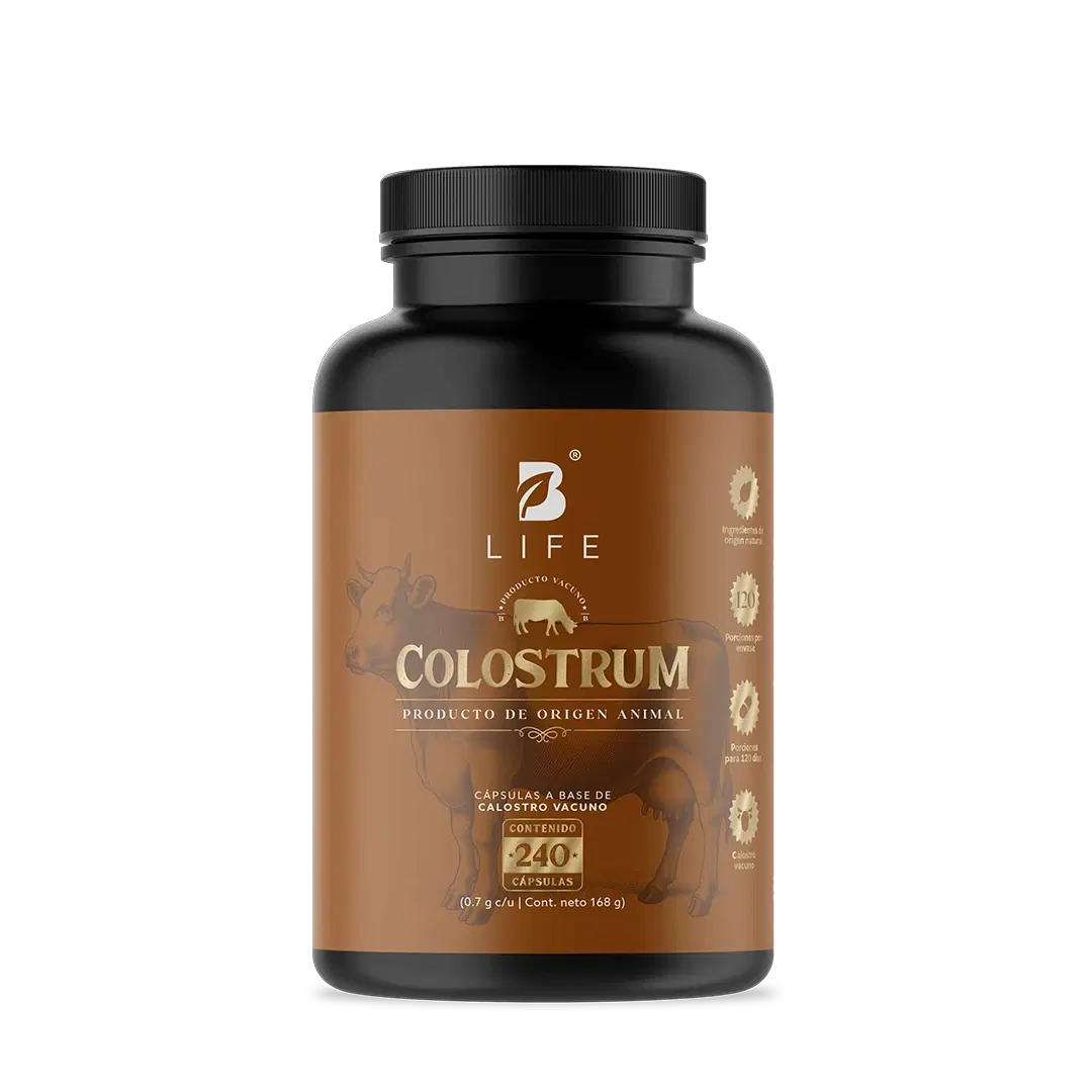 Calostro Vacuno | Concentrado de Nutrientes de la Primera Lactancia | 240 Cápsulas | 1400 mg por porción