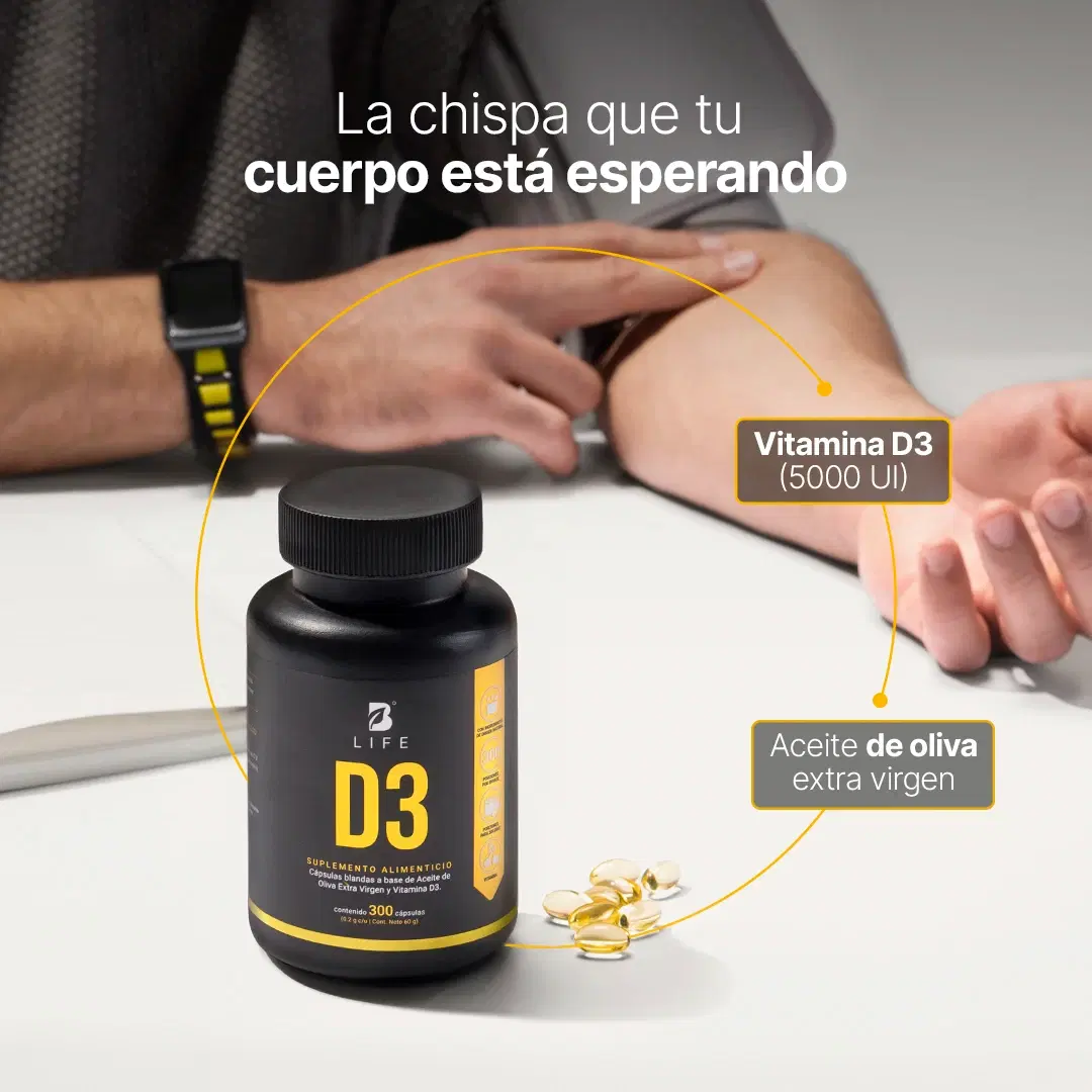 Vitamina D3 con Aceite de Oliva Extra Virgen 5000 UI | 300 cápsulas