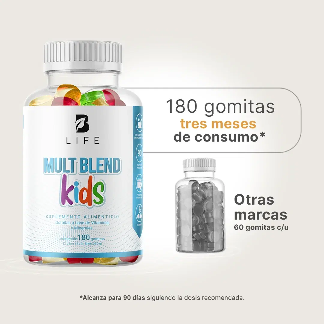 Gomitas con Vitaminas y Minerales | Sin Azúcar Añadida | 180 Piezas