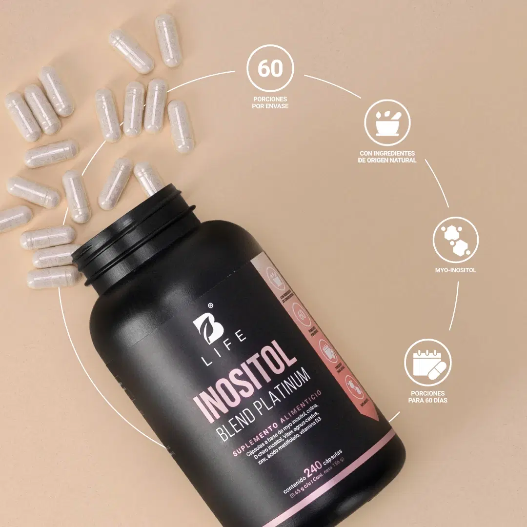 Mezcla Platinum de Inositol | con Myo Inositol, Colina, D-chiro Inositol, Zinc, Ácido Metilfolato, y Vitamina D3 | 240 cápsulas