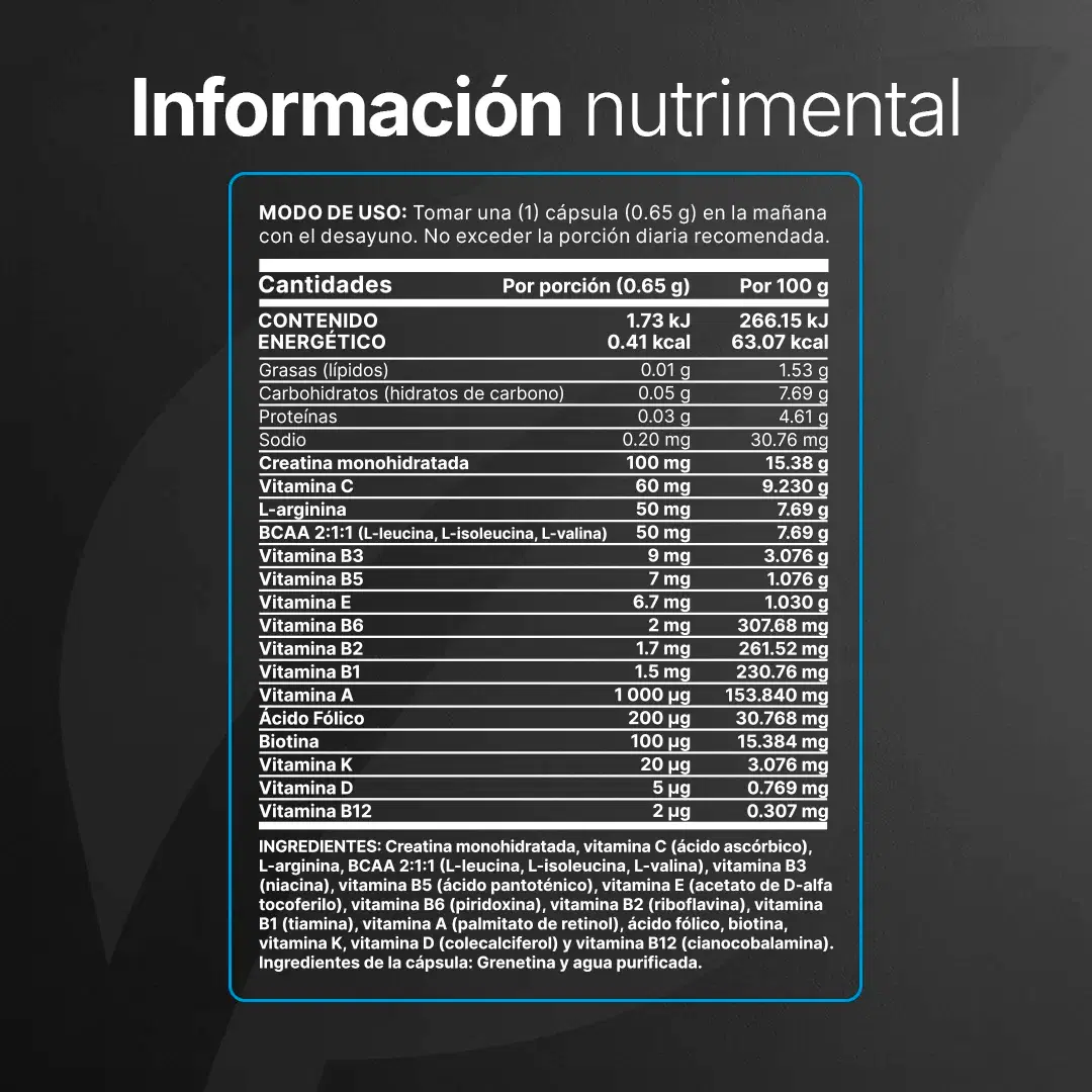 Multivitamínico para Hombre | con Creatina Monohidratada, BCAA 2:1:1 (L-Leucina, L-Isoleucina, L-Valina) y L-Arginina