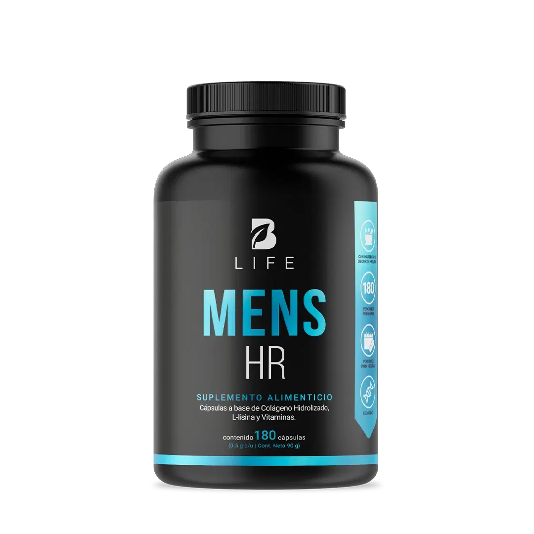 Vitaminas para el Cabello de Hombre | Colágeno Hidrolizado, L Lysina, Zinc, B5, B6, Biotina y D3
