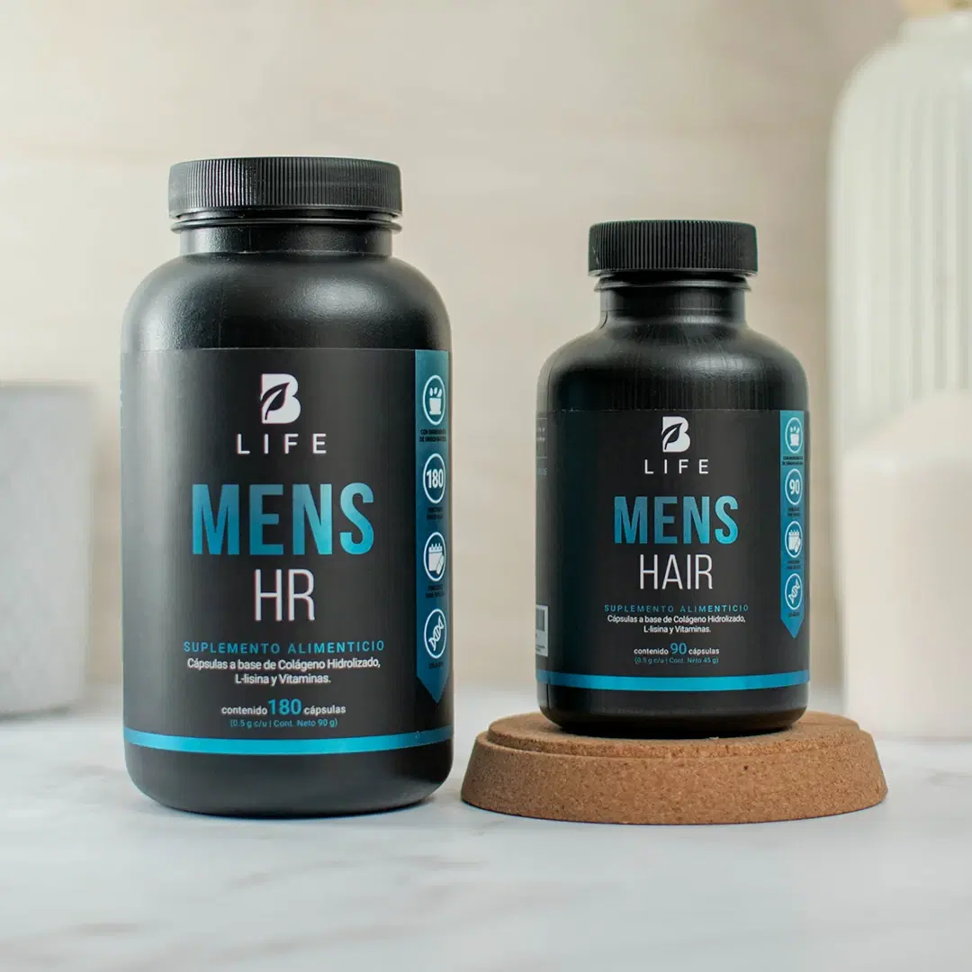 Vitaminas para el Cabello de Hombre | Colágeno Hidrolizado, L Lysina, Zinc, B5, B6, Biotina y D3