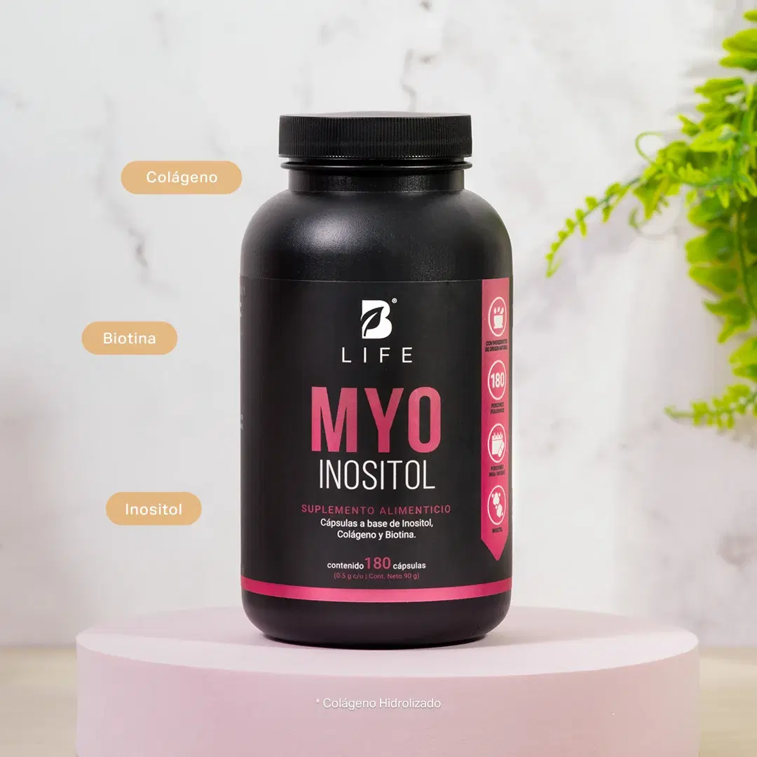 Myo Inositol | adicionado con Biotina y Colágeno Hidrolizado | 500 mg por porción