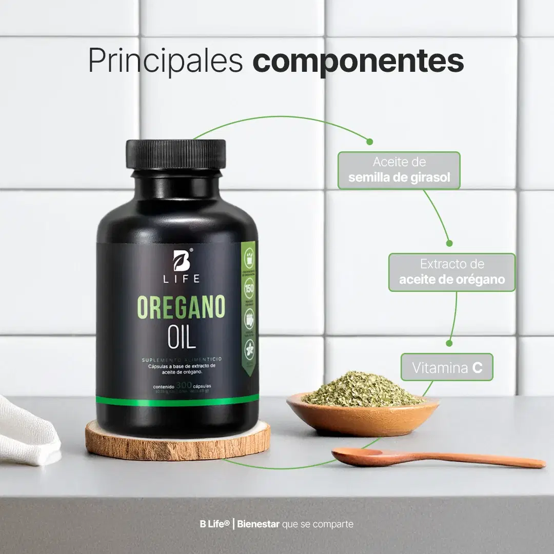 Aceite de Orégano con Carvacrol y Vitamina C | 300 mg por porción