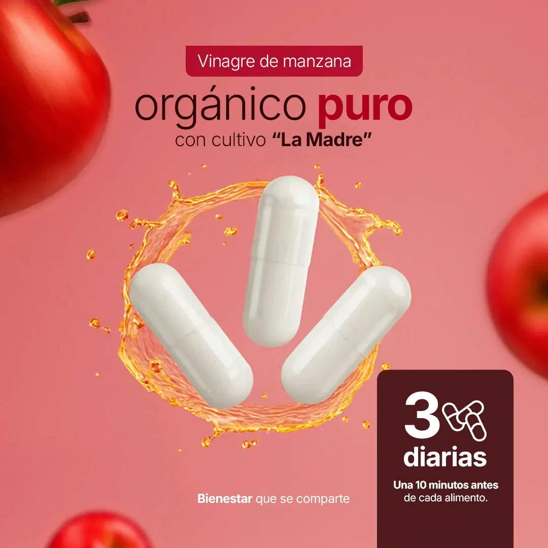 Vinagre de Manzana Orgánico con Cultivo “La Madre” | Fórmula Platinum | 240 cápsulas