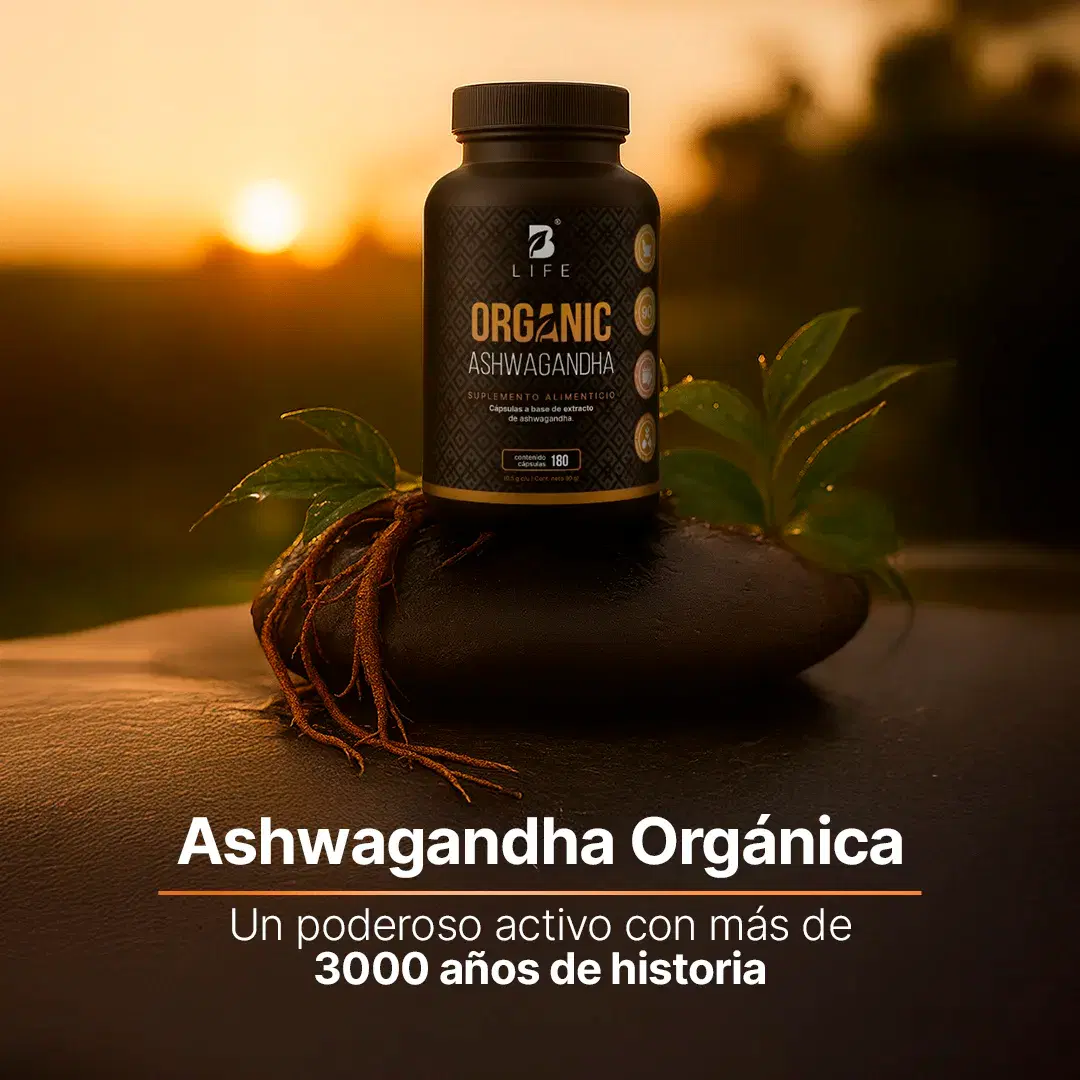 Ashwagandha Orgánica | 1000 mg por porción | 180 cápsulas