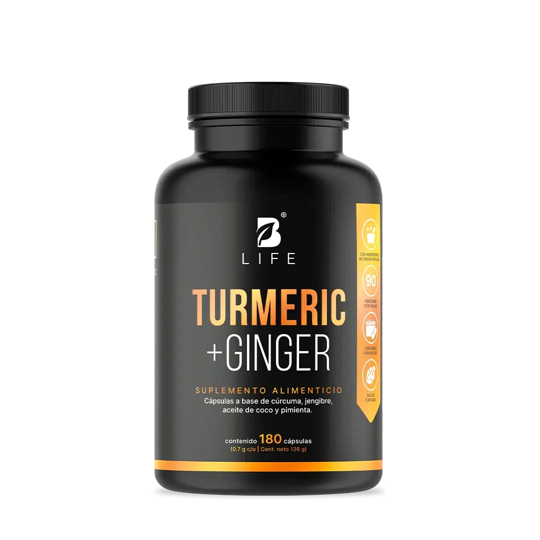 Cúrcuma con Jengibre | adicionado con Aceite de Coco y Pimienta Negra | 1400 mg por Porción