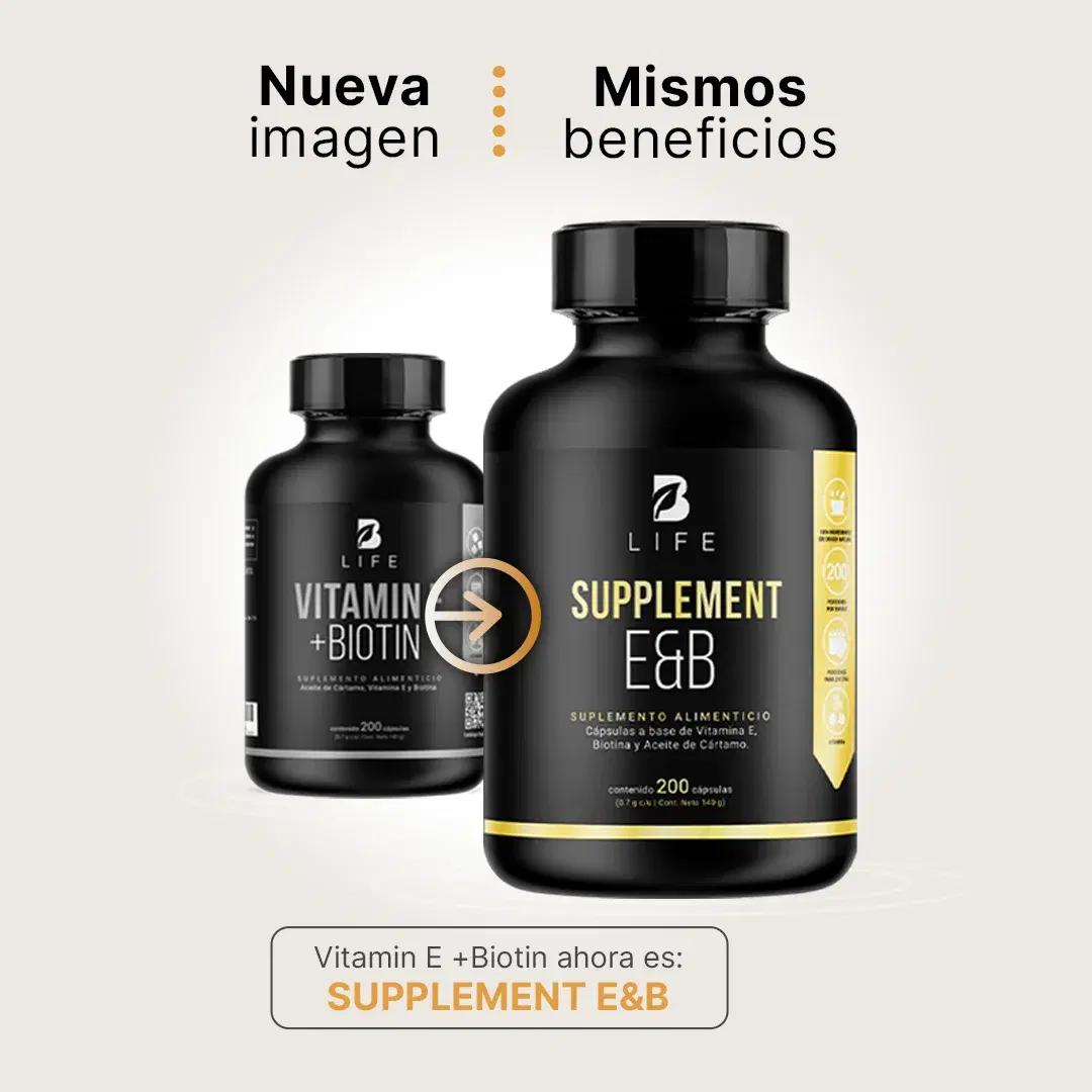 Vitamina E 400 UI | con Biotina y Aceite de Cártamo | 200 cápsulas